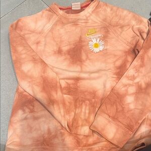 Nike Sportswear Have A Nike Day Tie Dye Crewneck Sweatshirt in Crimson Bliss